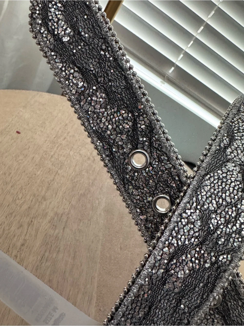 Nocona Western Belt Womens Glitter Lace Overlay Large New
